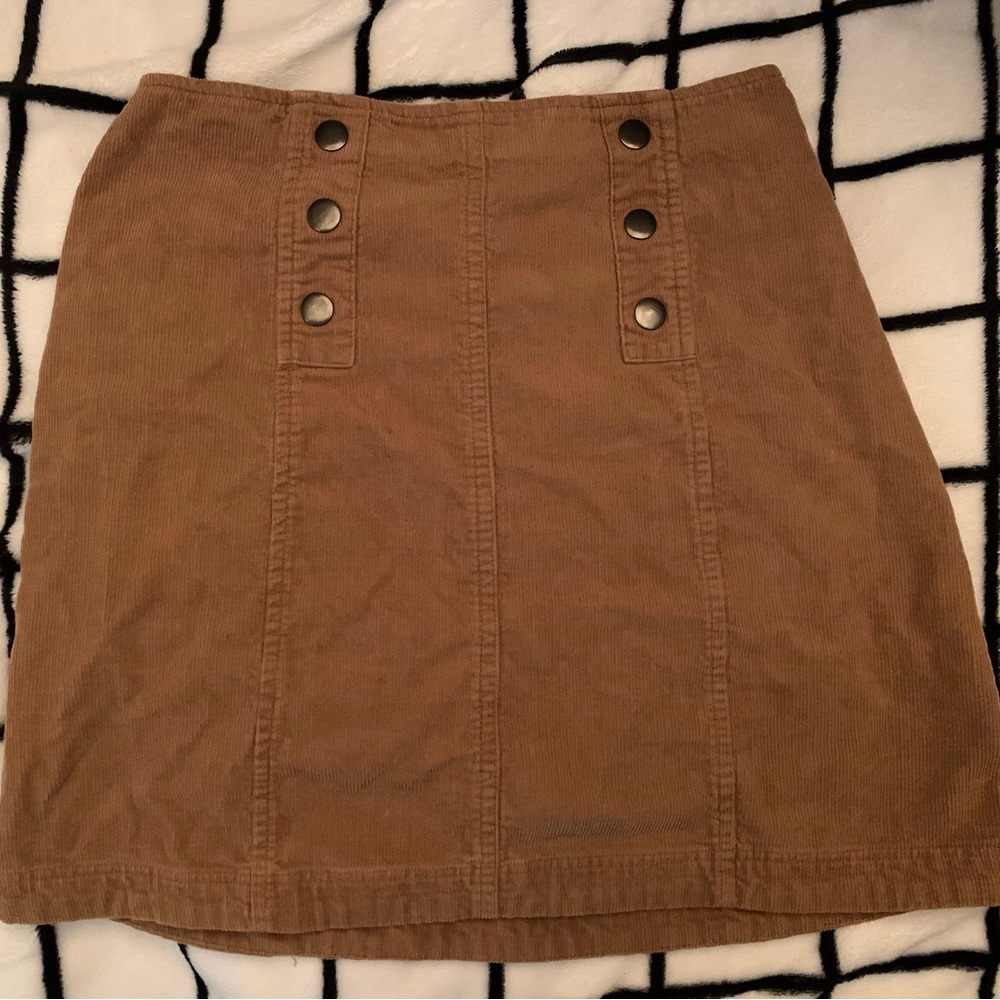 xs brown corduroy button hollister skirt